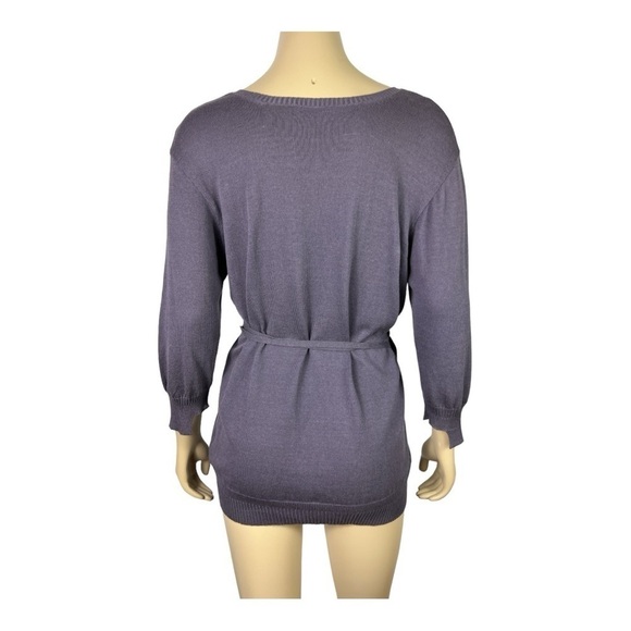 Crea Concept Wrap Knit Top Cotton Blend Purple Made in Italy Sz S - Picture 2 of 11